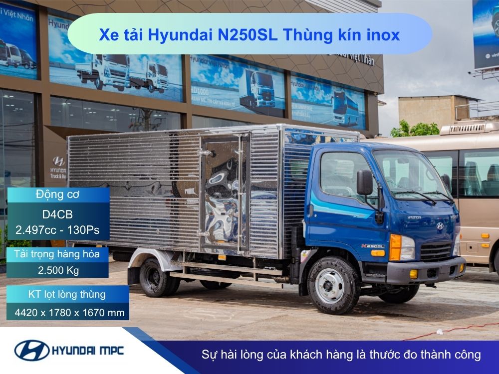 Giá xe tải Hyundai Mighty N250SL 2 tấn và 2.5 tấn